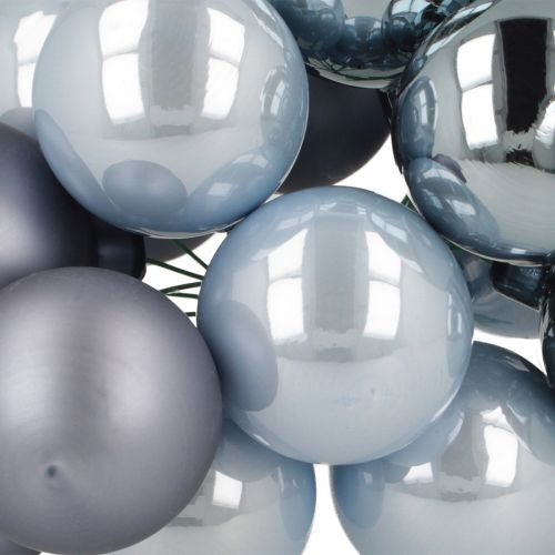 Product Mini Christmas balls glass blue matt metallic 40mm 32 pcs