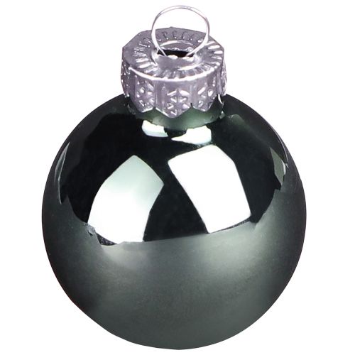 Mini Christmas balls glass green mother of pearl grey Ø3cm 22 pcs | Floristik24.co.uk