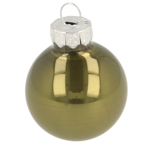 Product Mini Christmas balls glass green silver grey Ø3cm 22pcs