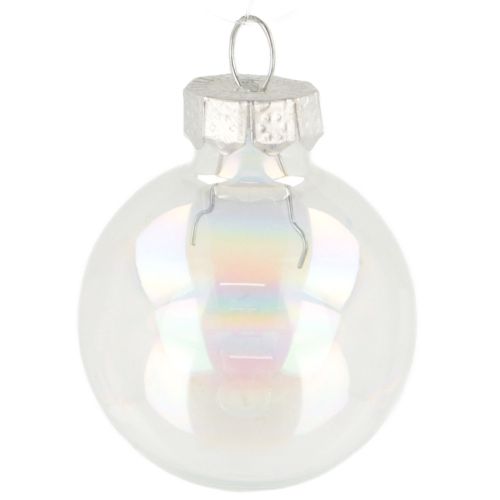 Floristik24 Mini Christmas balls glass balls iridescent clear 3 cm 22 pieces