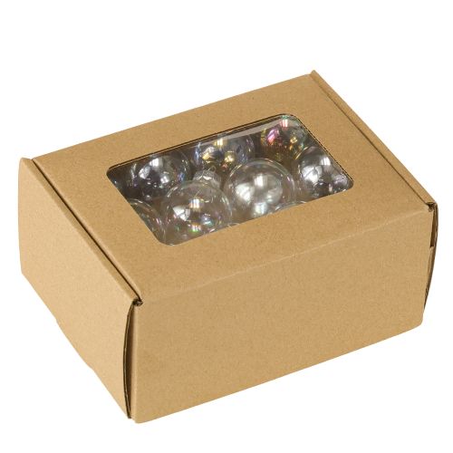 Product Mini Christmas balls glass balls iridescent clear 3 cm 22 pieces