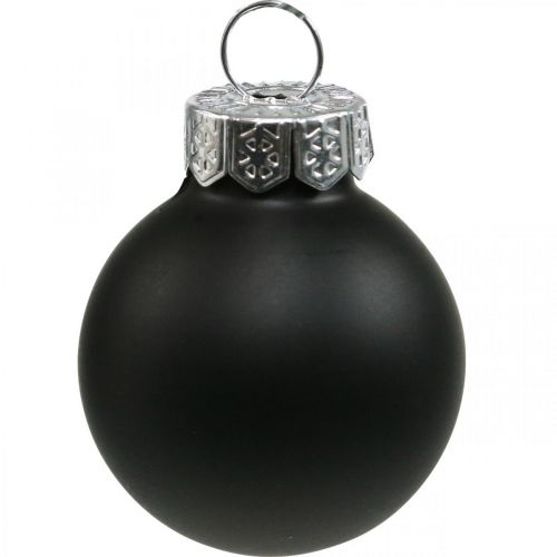 Product Mini Christmas balls glass black gloss/matt Ø2.5cm 24 pcs