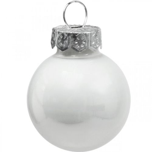 Product Mini Christmas balls glass white gloss/matt Ø2.5cm 24 pcs