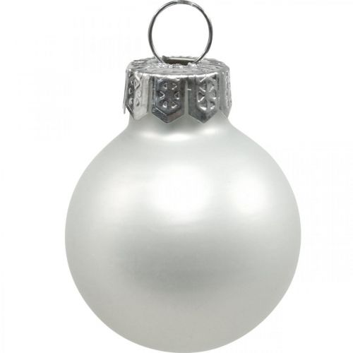 Product Mini Christmas balls glass white gloss/matt Ø2.5cm 24 pcs