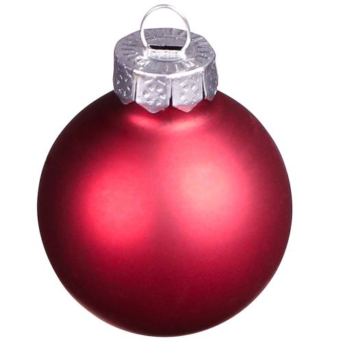Product Mini Christmas balls red glass matt gloss Ø3cm 22 pcs
