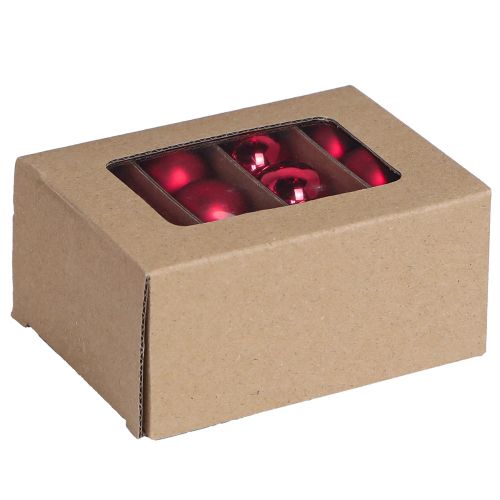 Product Mini Christmas balls red glass matt gloss Ø3cm 22 pcs