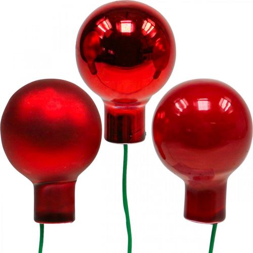 Product Mini Christmas balls red mirror berries 20mm ruby mix 140pcs