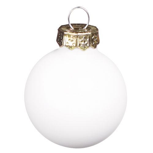 Product Mini Christmas balls white glass enamel Ø3cm 22 pcs
