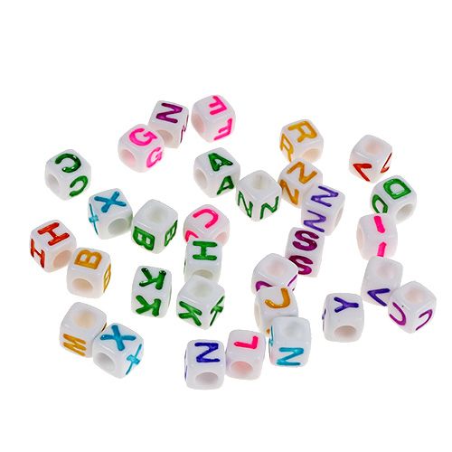 Product Mini cube with letters 7mm colored 90g