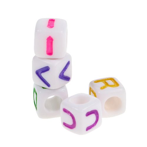 Product Mini cube with letters 7mm colored 90g