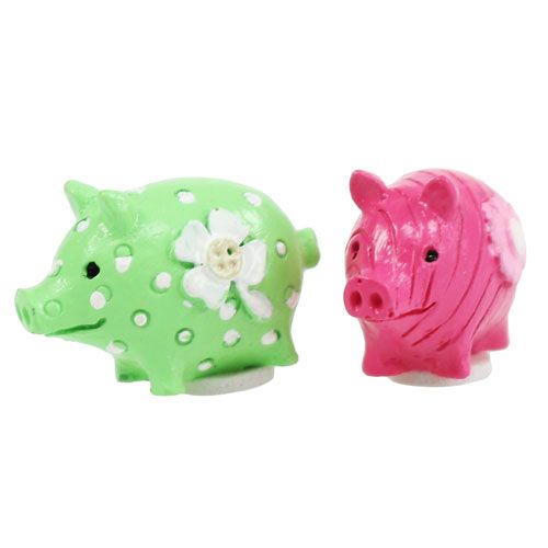 Floristik24 Mini lucky pigs colored 2,5cm 45pcs