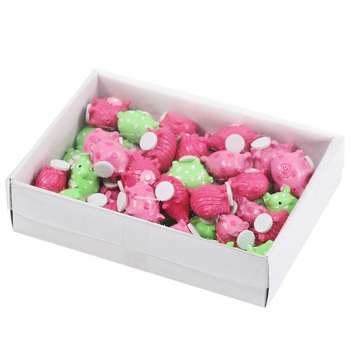 Floristik24 Mini lucky pigs colored 2,5cm 45pcs