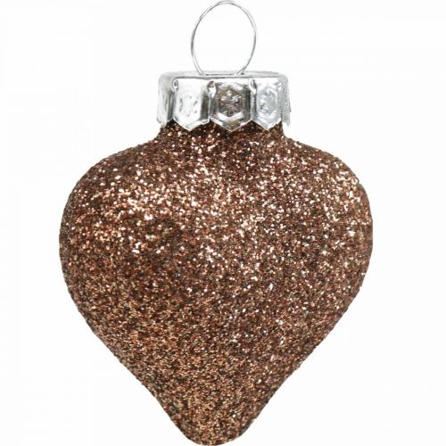 Floristik24 Mini Christmas tree decoration mix glass brown sorted 4cm 12pcs