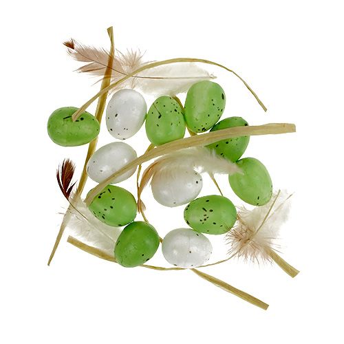 Floristik24 Mini Egg Green-White 2.5cm 48 pcs