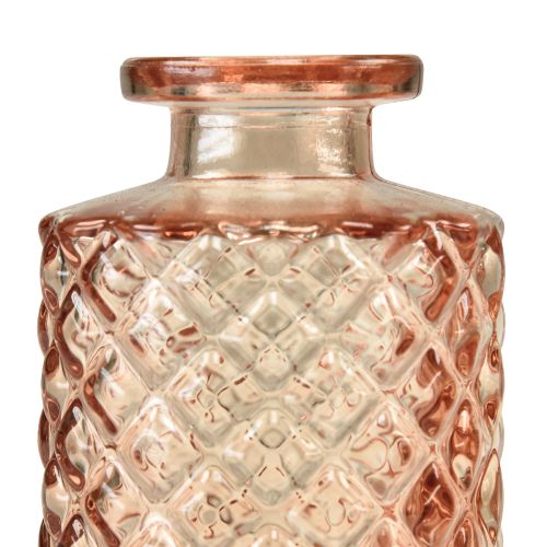 Floristik24 Mini glass vase diamond crystal look brown H13.5cm 4pcs
