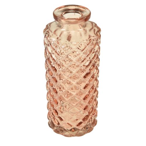 Floristik24 Mini glass vase diamond crystal look brown H13.5cm 4pcs
