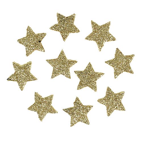 Floristik24 Mini glitter star gold 2.5cm 96 pcs