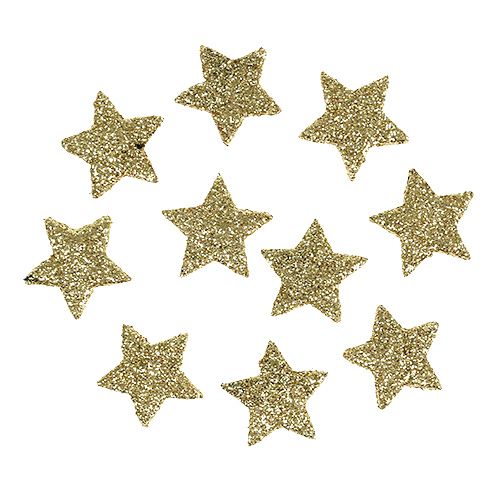 Floristik24 Mini glitter star gold 2.5cm 96pcs