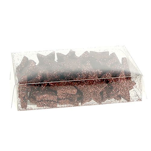 Floristik24 Mini glitter star for sprinkling brown 2.5cm 48 pcs