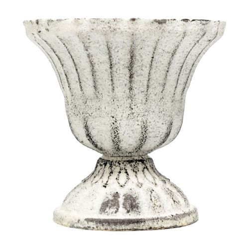 Floristik24 Mini goblet vase metal chalice white grey antique Ø8cm H8cm