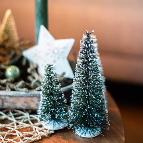 Product Mini Christmas Tree Decoration Snow-Covered Fir Tree 10cm 4 Pcs