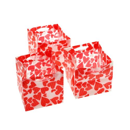 Floristik24 Mini Bags Plastic Red 6,5cm x 6,5cm 12pcs