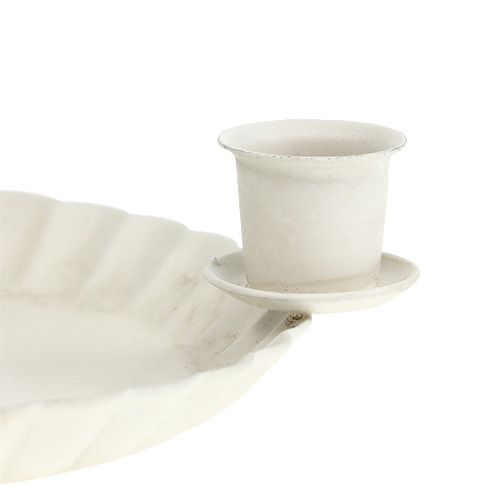 Floristik24 Mini plate with 4x tree candle holder Ø10cm cream