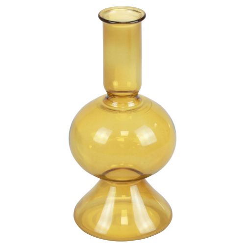 Floristik24 Mini vase yellow glass vase flower vase glass Ø8cm H16.5cm