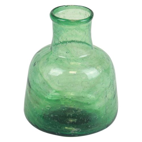 Floristik24 Mini glass vase flower vase green Ø8.5cm H11cm