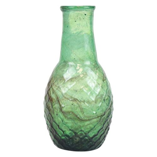 Product Mini vase green glass vase flower vase diamonds Ø6cm H11.5cm