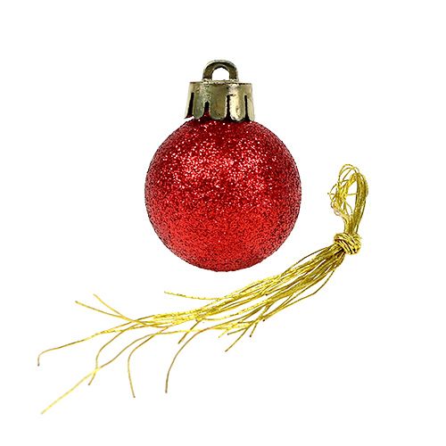 Product Mini Christmas ball red Ø3cm 14pcs