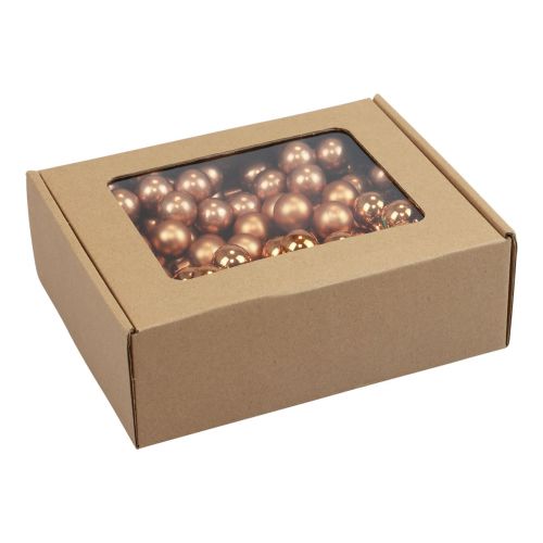 Product Mini Christmas balls on wire glass orange Ø2cm 140 pcs