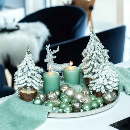 Floristik24 Mini Christmas balls glass green glossy/matt Ø2.5cm 24 pcs