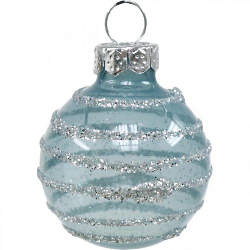 Floristik24 Mini Christmas balls blue real glass Ø3cm 9pcs