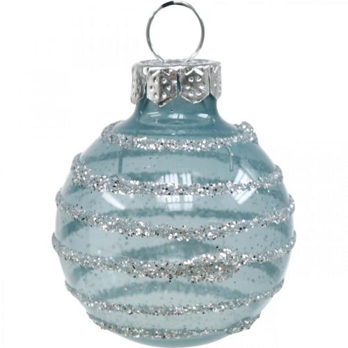 Product Mini Christmas balls blue real glass Ø3cm 9pcs