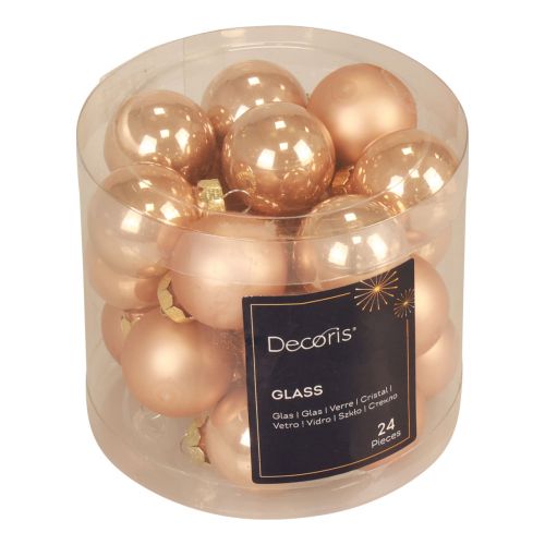 Product Mini Christmas balls glass apricot gloss/matt Ø2.5cm 20 pcs