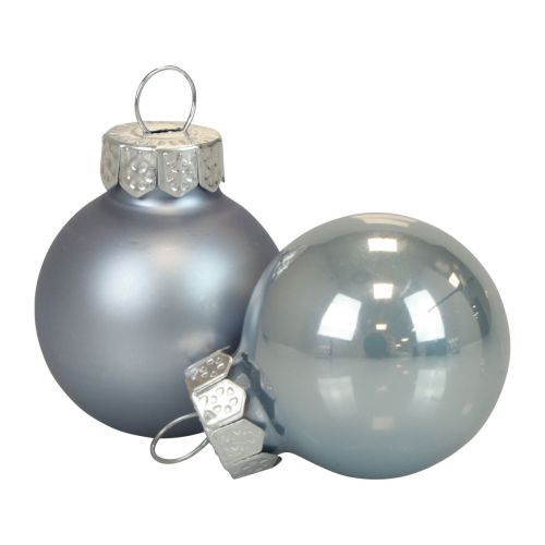 Floristik24 Mini Christmas balls glass blue matt/glossy Ø2.5cm 20 pcs