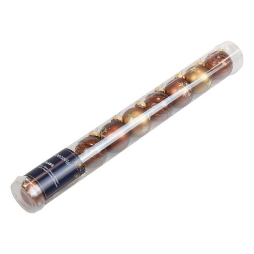 Floristik24 Mini Christmas balls glass gold brown glass balls Ø3cm 9pcs