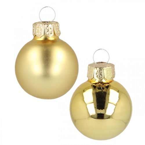 Floristik24 Mini Christmas balls glass gold Ø2.5cm 24pcs