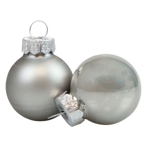 Floristik24 Mini Christmas balls glass silver gloss/matt Ø2.5cm 20 pcs