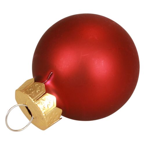 Mini Christmas balls red matt/glossy Ø2.5cm 20p