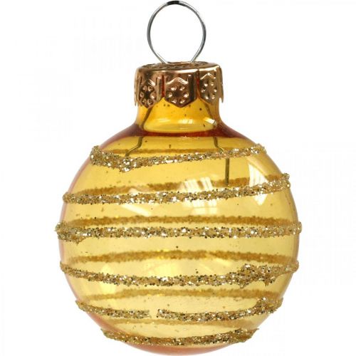 Floristik24 Mini Christmas balls red / yellow mix real glass Ø3cm 9pcs