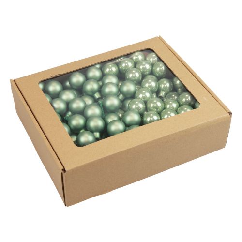 Floristik24 Mini Christmas balls on wire glass green Ø2.5cm 140pcs
