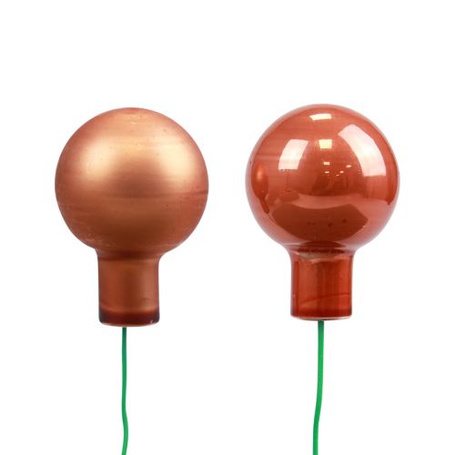Product Mini Christmas balls on wire glass red orange Ø2cm 140 pcs
