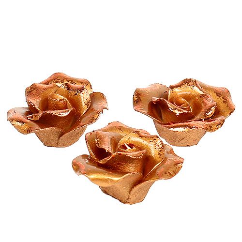 Floristik24 Mini roses copper 4cm 8pcs
