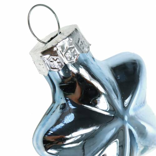 Floristik24 Mini Christmas tree decorations mix assorted glass white, blue 12pcs