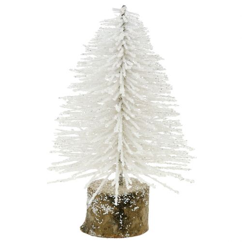 Product Mini Christmas tree white glitter 6pcs