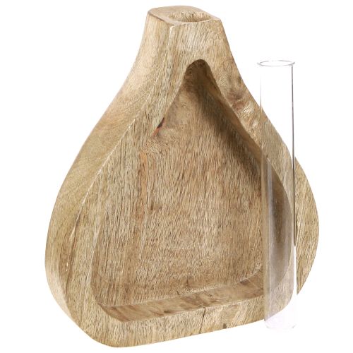 Product Mini Vase Glass Test Tube Clear Wood Decoration Natural H17cm 2pcs