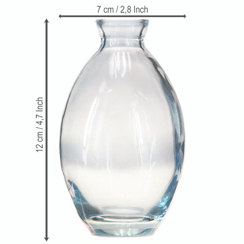 Product Mini vases bulbous decorative vases glass blue tinted H12cm 6 pcs