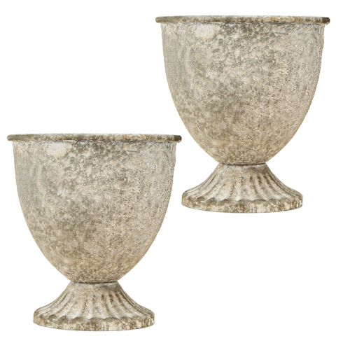Product Mini Vases Decoration Goblet Cup Metal Antique Ø10.5cm 11.5cm 2pcs